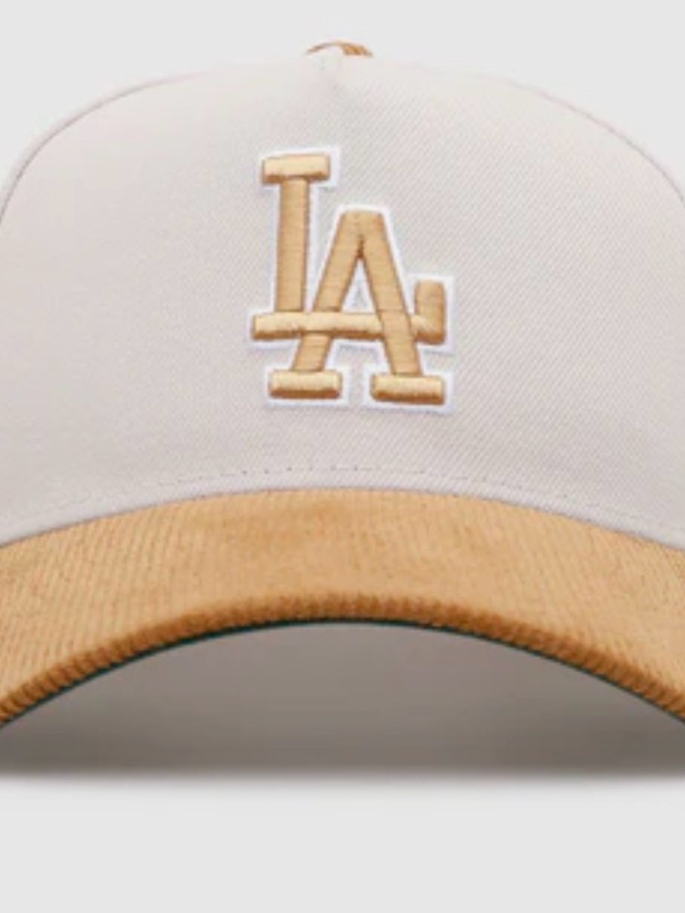 LA Logo Baseball Cap - Cream and Tan